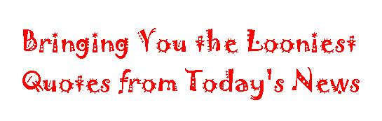 Bringing you the looniest
quotes from today's news
