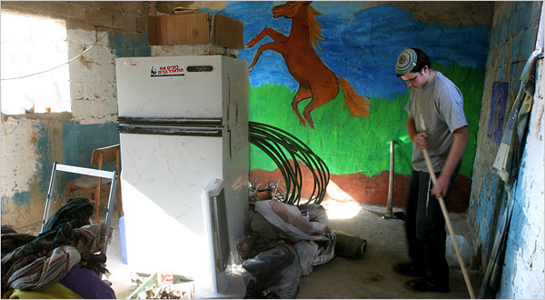 One of a group of Israeli youths who have occupied and are renovating a house that Palestinians say they own. (New York Times)